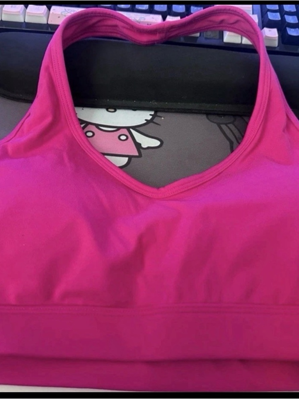 Aoxjox Women's Pink Halter Sports Bra Wireless Pullover Solid Size L